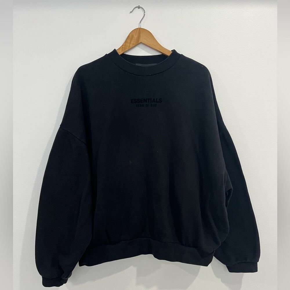Fear of God Essentials Black Crewneck Sweatshirt